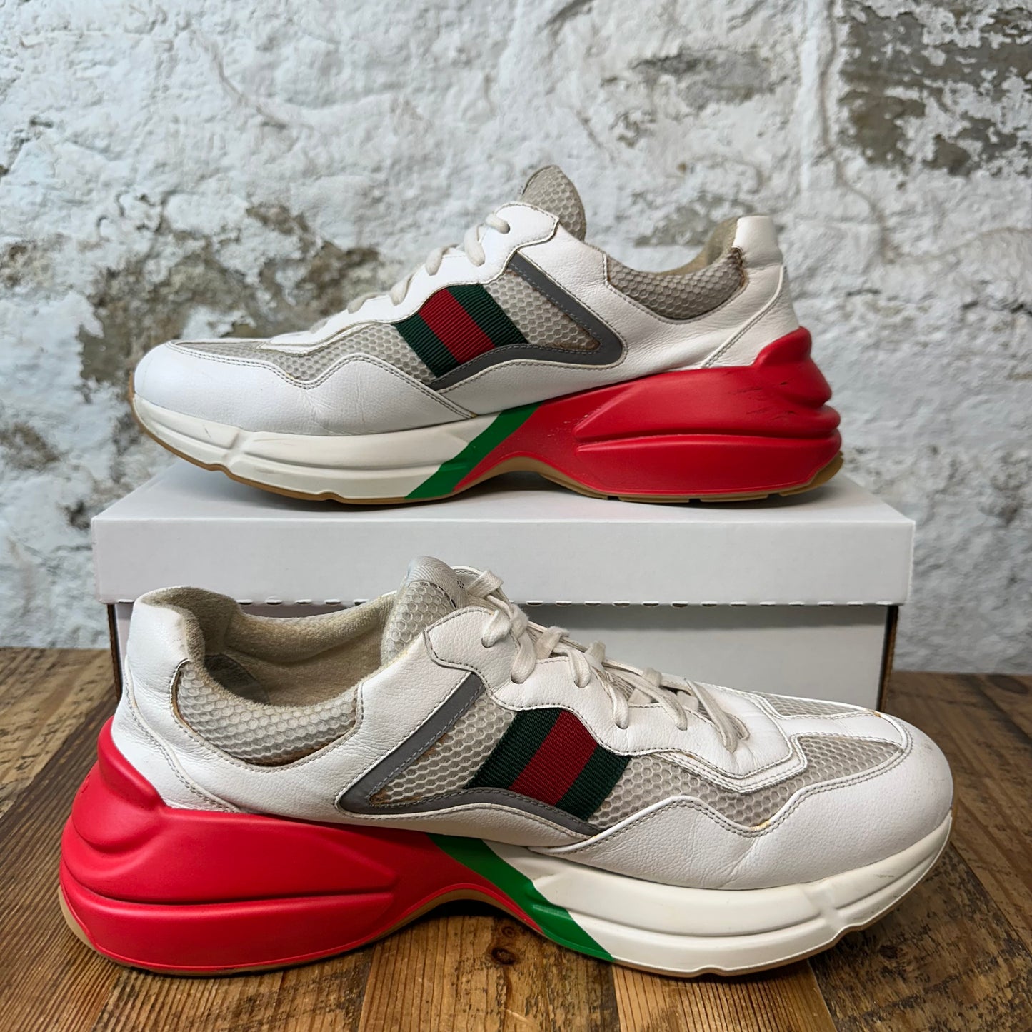 Gucci Rython White Red Sneaker Sz 12 No Box