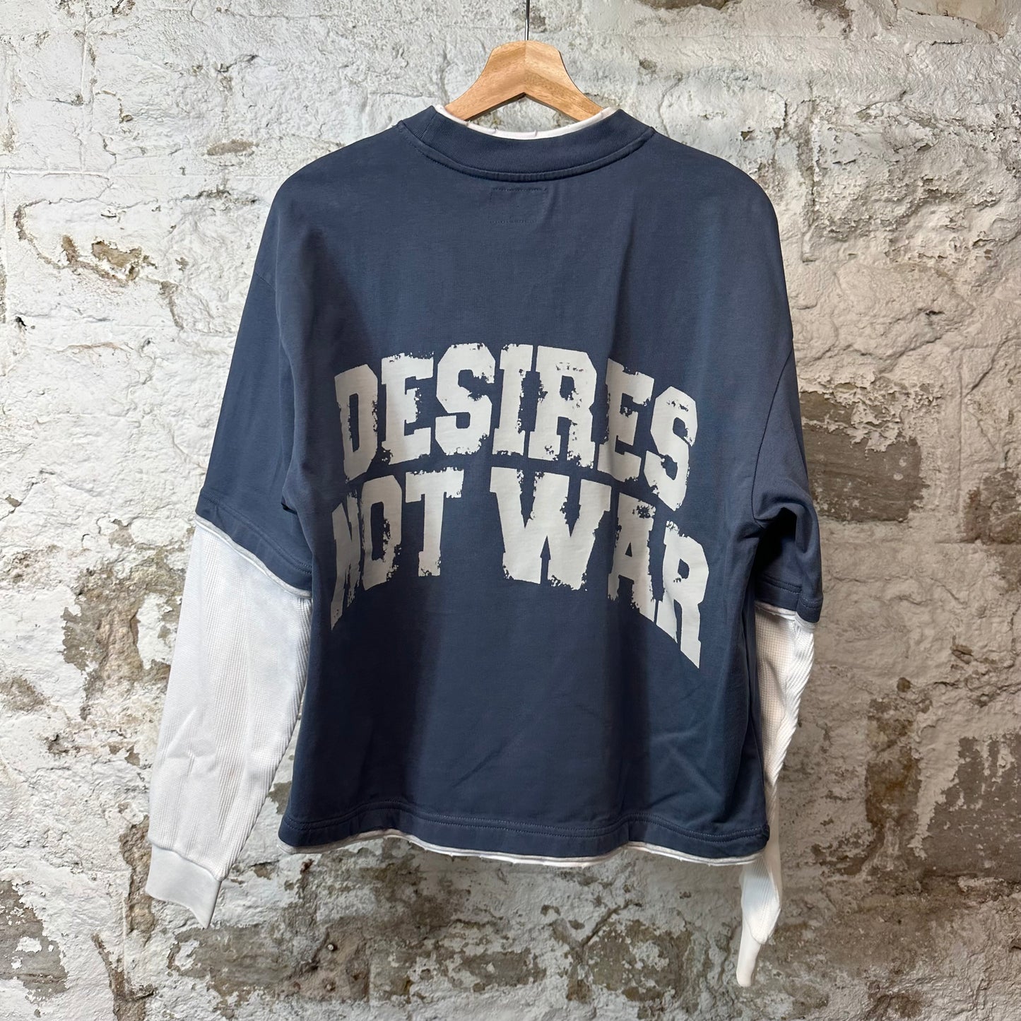 Bottega Desires War Thermal L/s White Blue Sz S