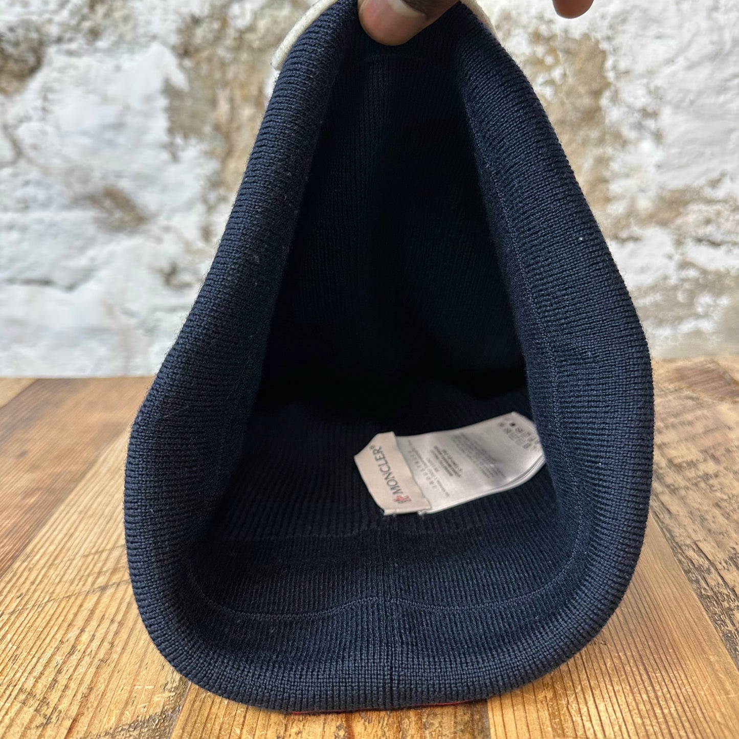 Moncler Big Logo Navy Beanie