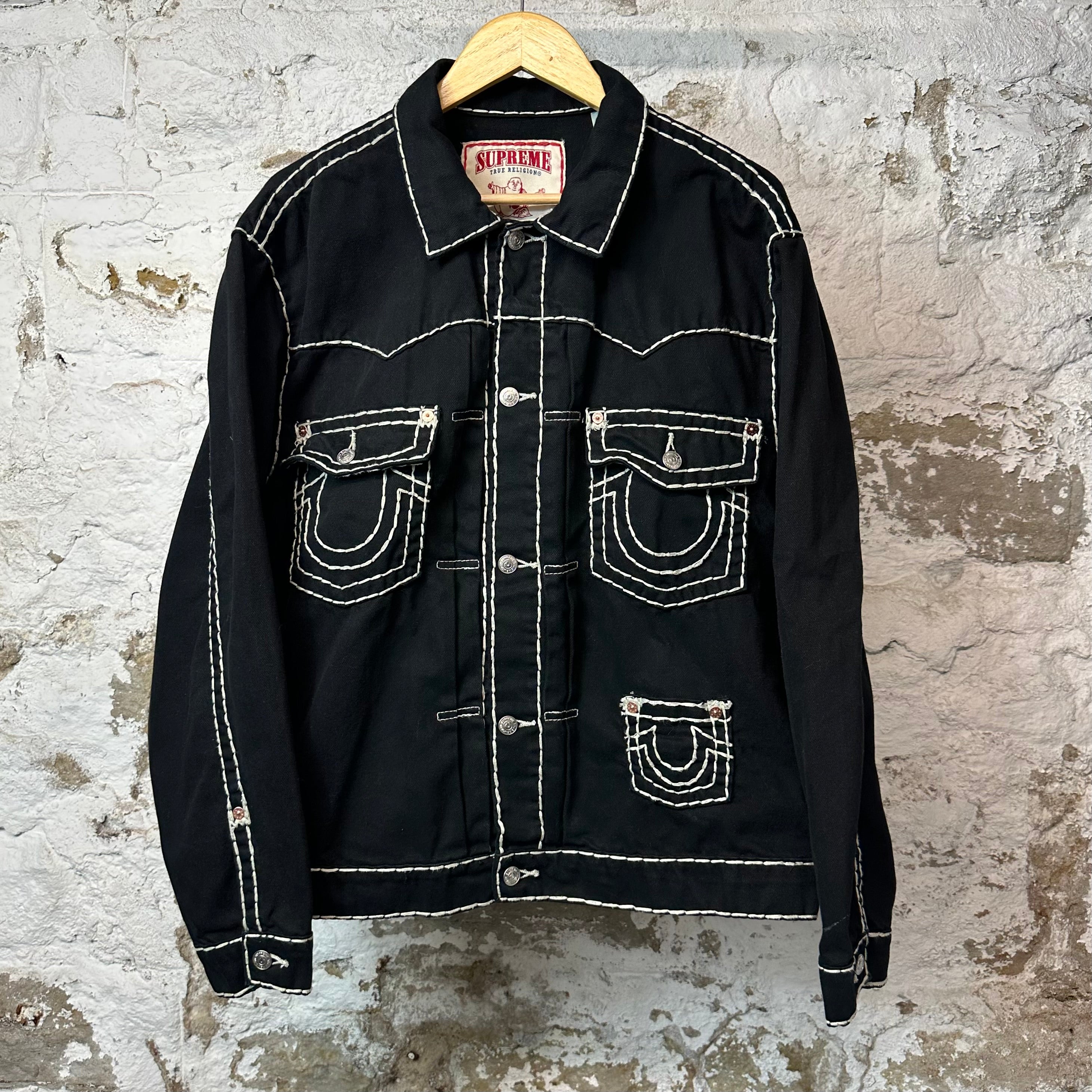 Supreme True Religion Denim Jacket Black Sz XL