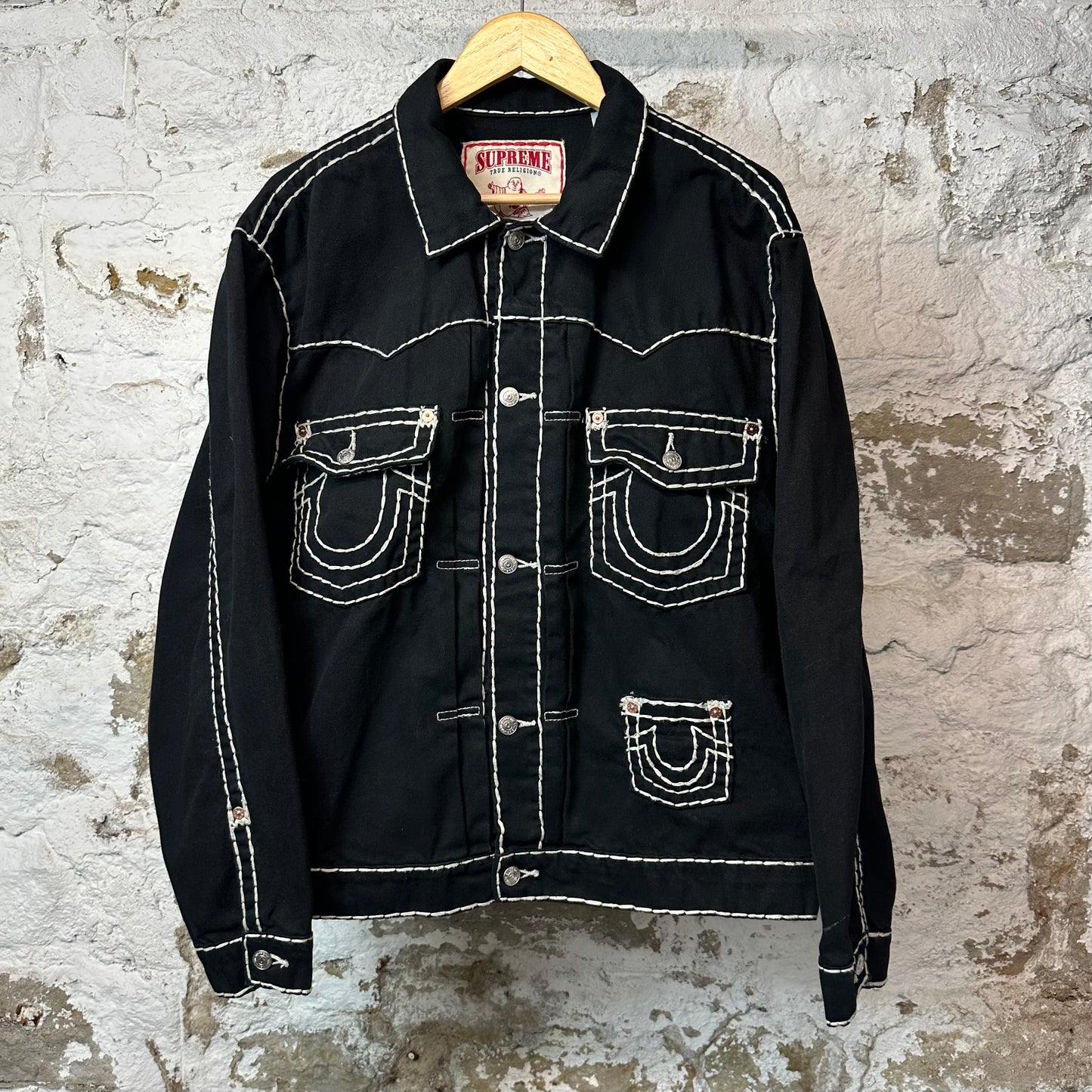 Supreme True Religion Denim Jacket Black Sz XL