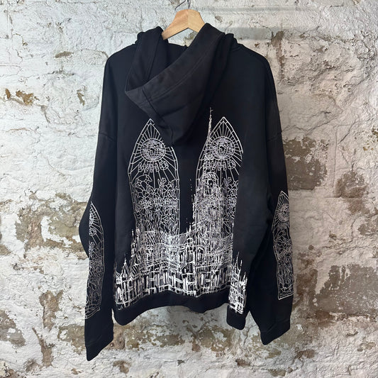 Who Decides War Embroidered Stained Glass Black Hoodie Sz XXL