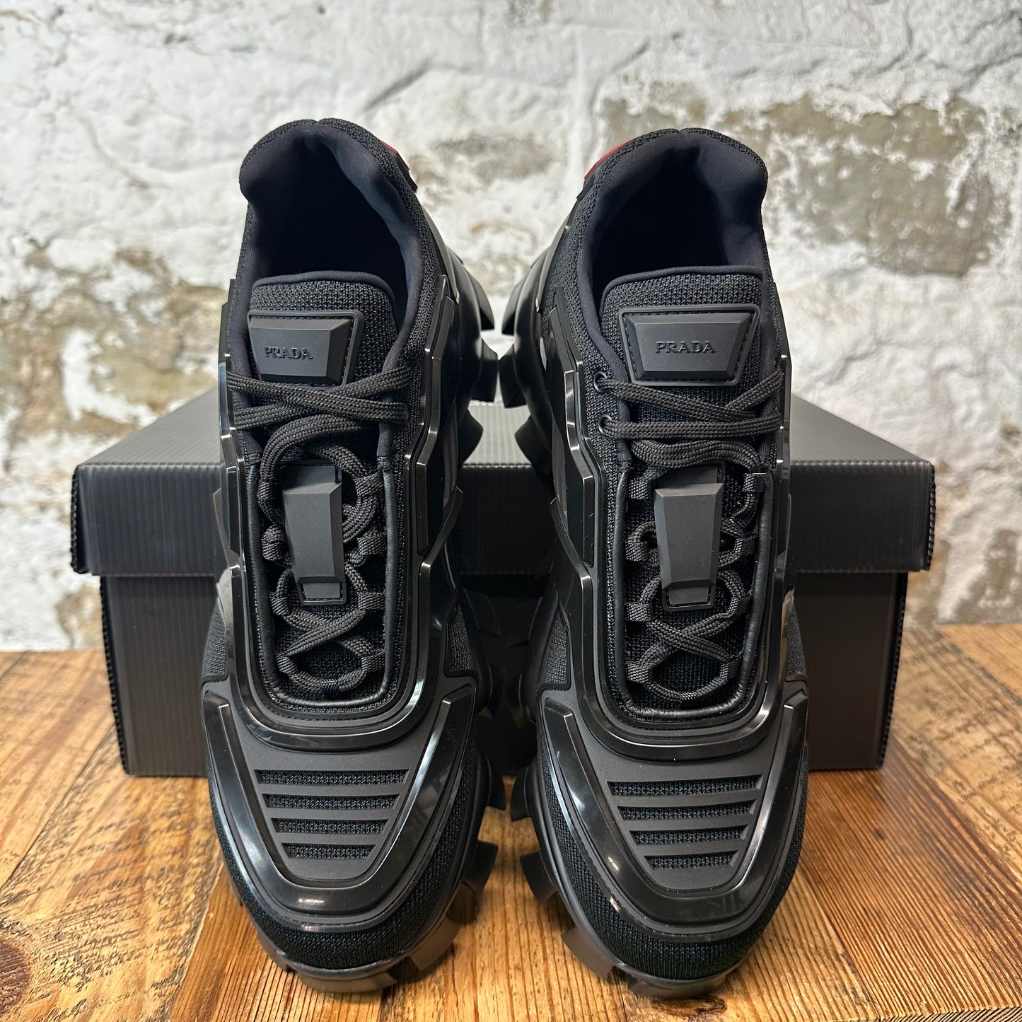 Prada Cloudbust Thunder Triple Black Sneaker Sz 9.5