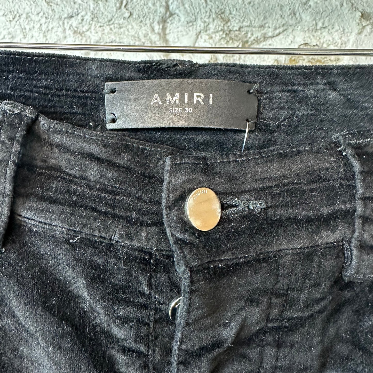 Amiri Plain Black Velour Jeans Sz 30