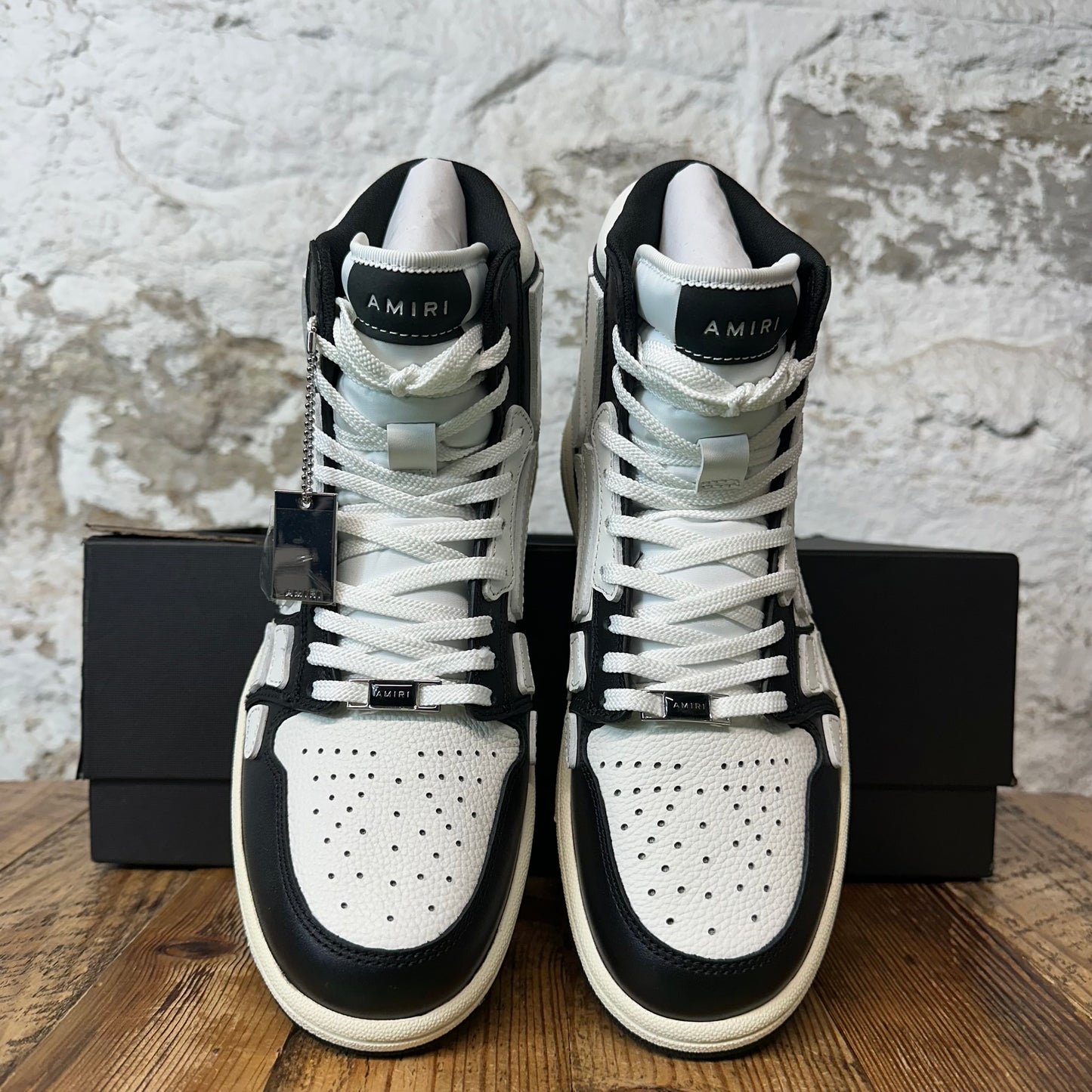 Amiri High White Skeleton Black White Sneaker Sz 8 (41) DS