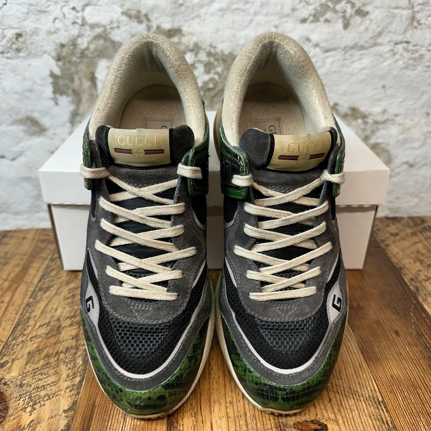 Gucci Ultrapace Green Gray Sneaker Sz 9.5 No Box