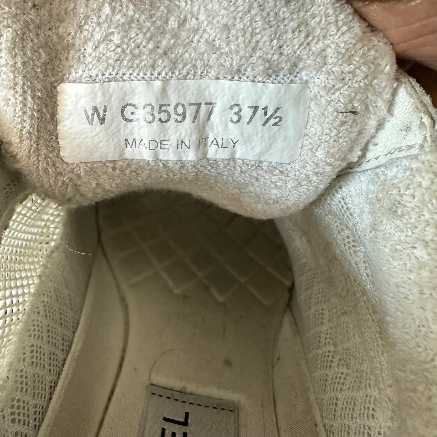 Chanel Gray CC Suede Cream White Sneaker Sz 5.5 (37.5)