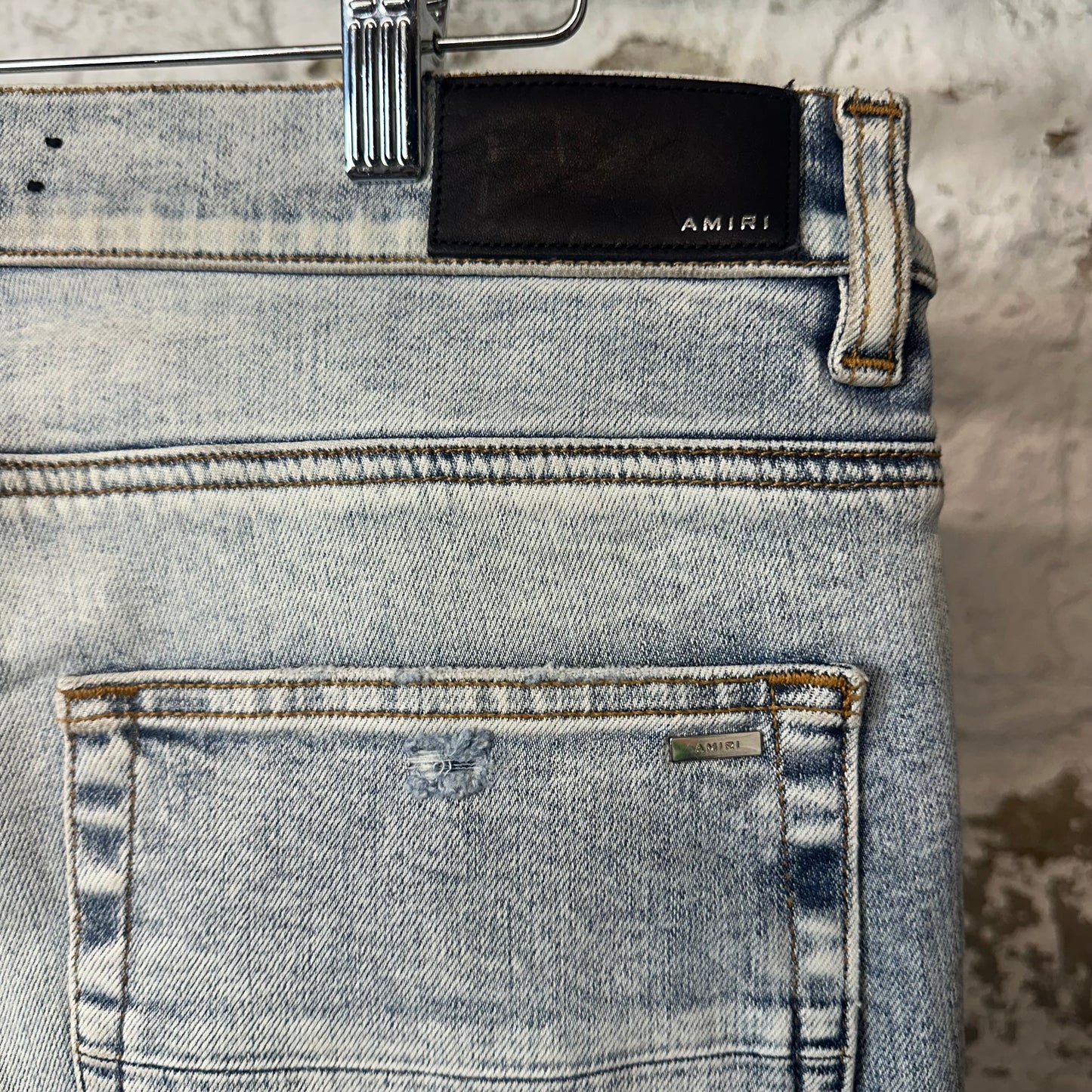 Amiri Plain Washed Blue Denim Jeans Sz 33