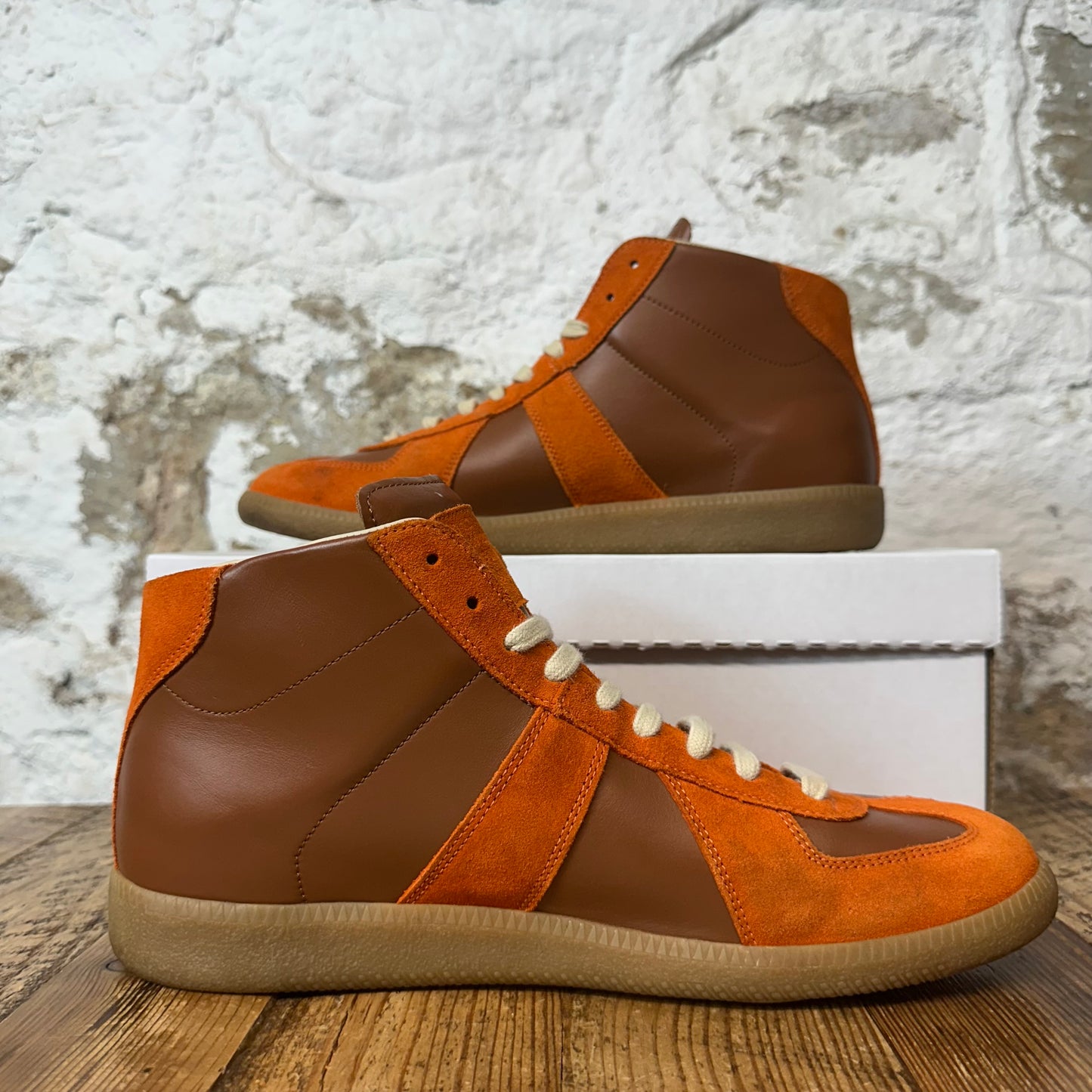 Maison Margiela High Replica Orange Brown Sneaker Sz 10 (43)
