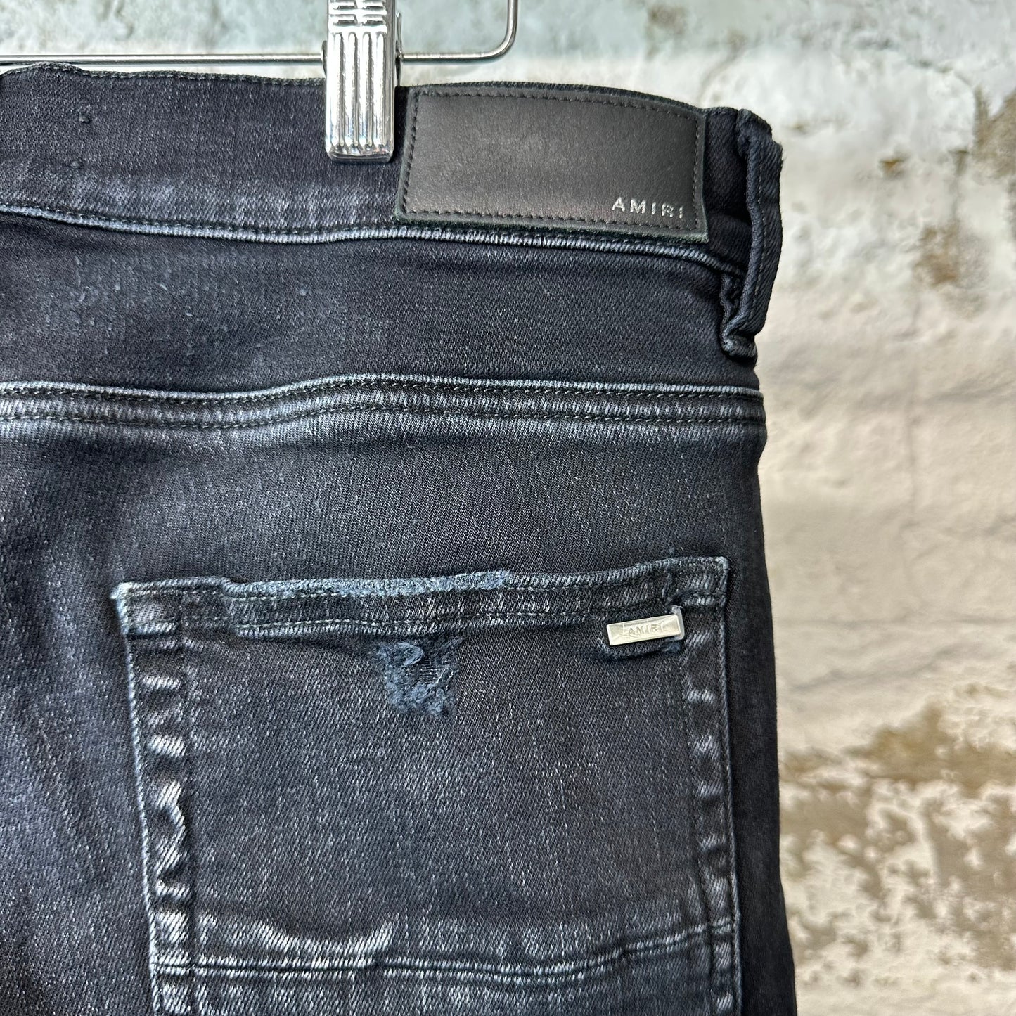 Amiri MX1 Green Gray Plaid Black Denim Jeans Sz 34