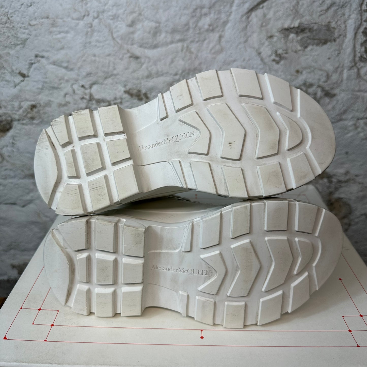 Alexander Mcqueen Silver Spell White Tread Boot High Sz 5.5 (37.5)