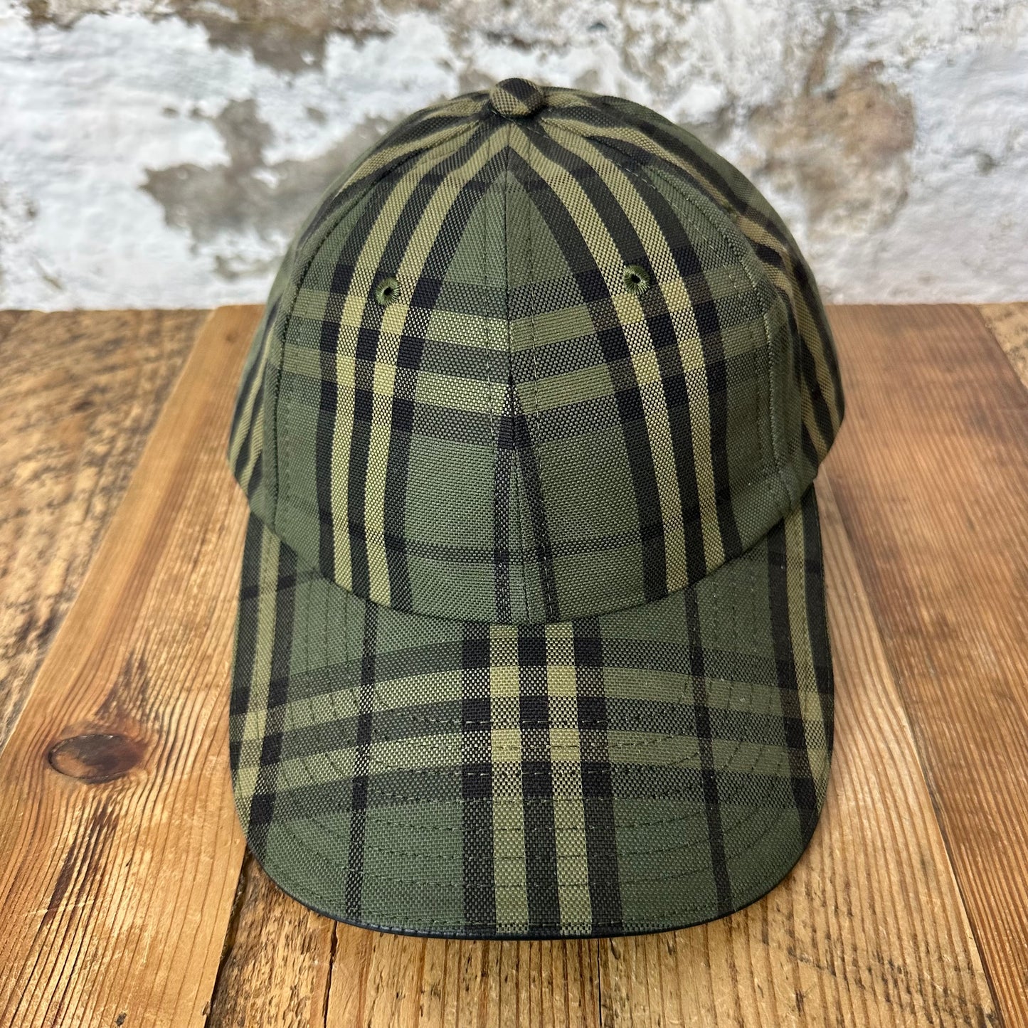 Burberry Green Plaid Icon Canvas Hat