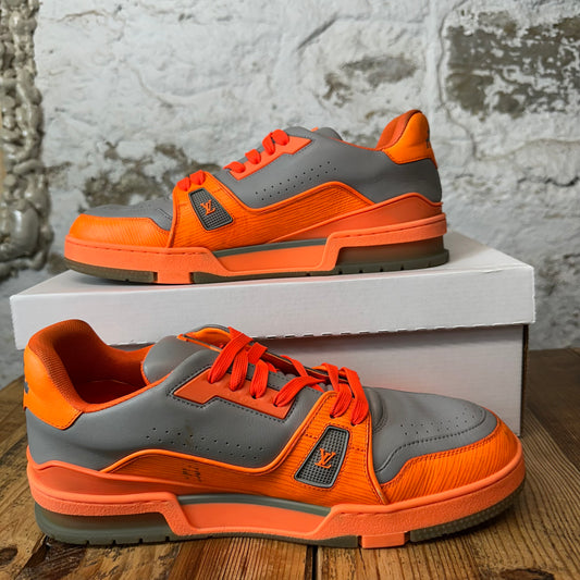 Louis Vuitton Grey Orange Trainer Sneaker Sz 10 (8.5LV)