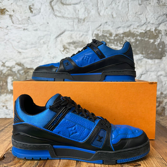 Louis Vuitton Royal Blue Black Trainer Sneaker Sz 8.5 (7LV)