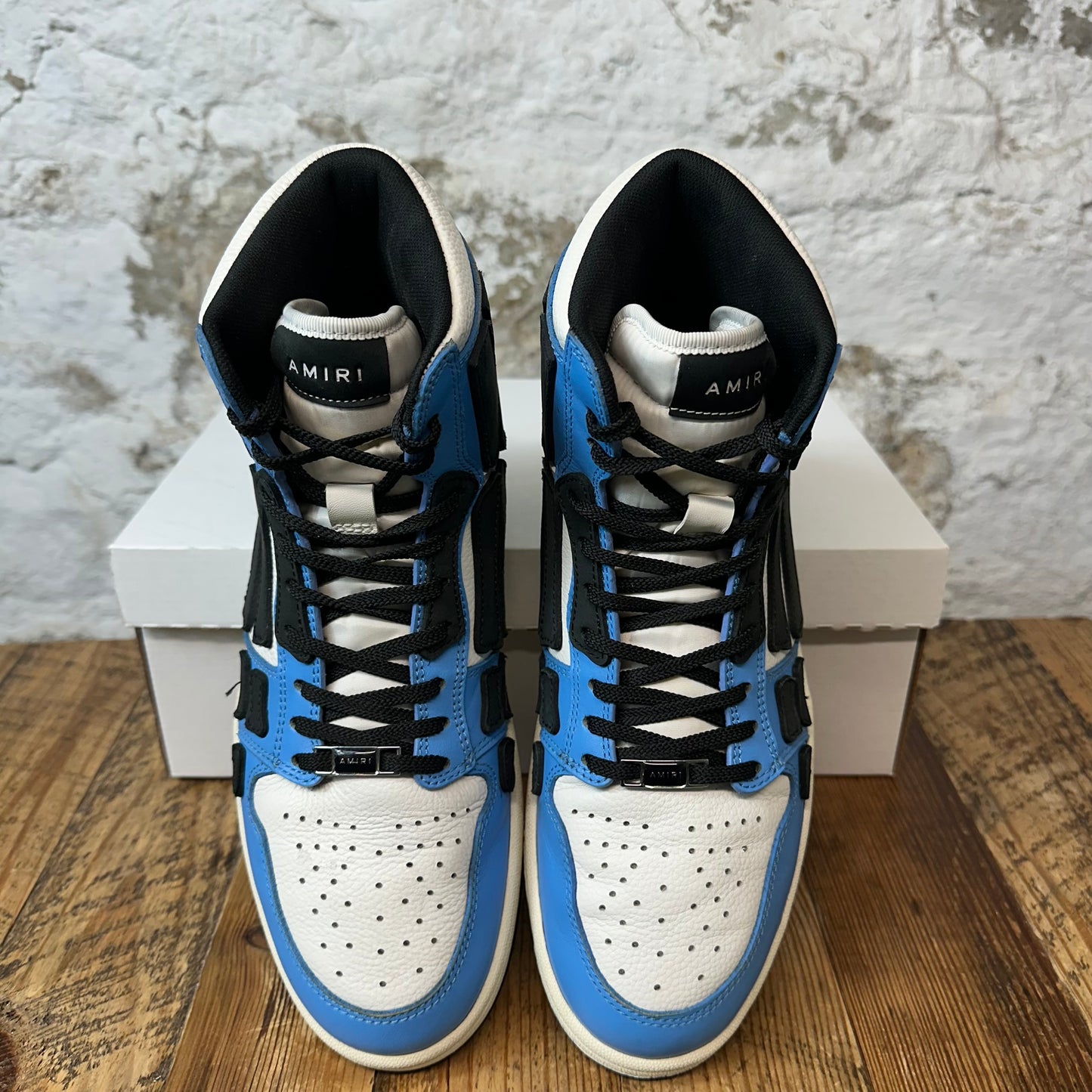 Amiri Black Skeleton High Blue White Sneaker Sz 10 (43) No Box