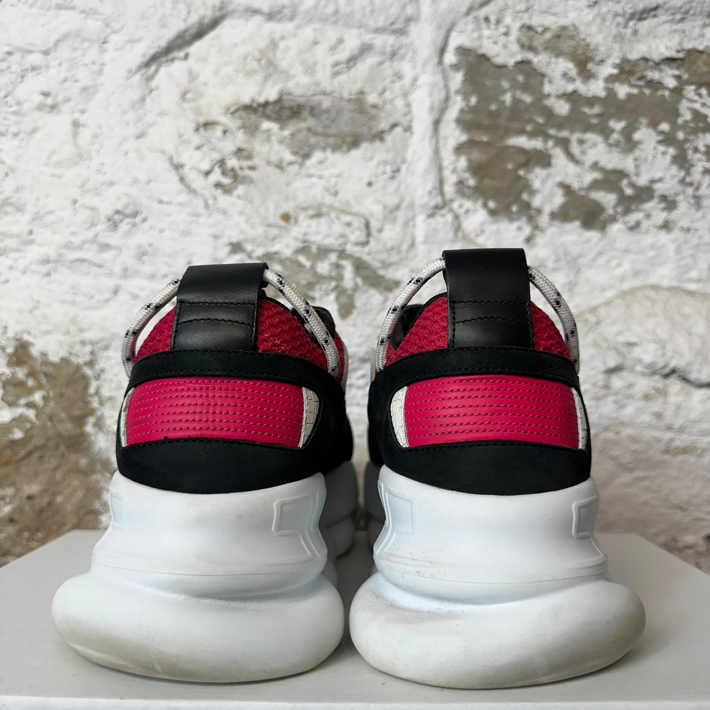 Versace Chain Reaction Black Pink White Sneaker Sz 6.5 (39) No Box