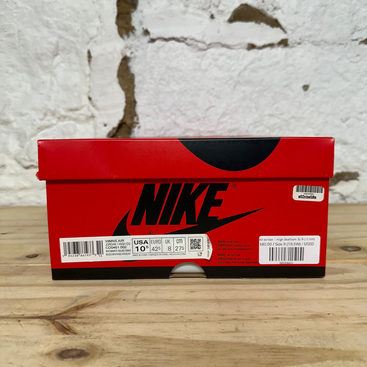 Air Jordan 1 High Seafoam Sz 9 (10.5W)