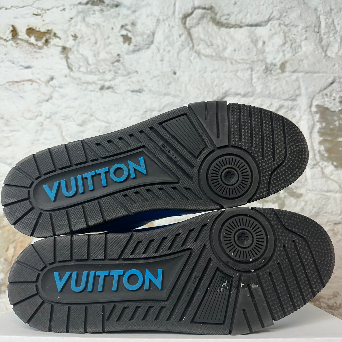 Louis Vuitton Black Blue Trainer Sneaker Sz 11.5 (10LV)