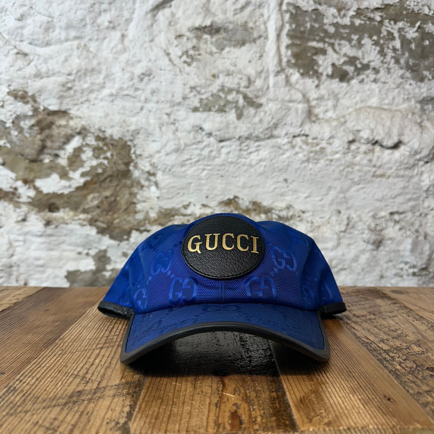 Gucci Blue Monogram Circle Logo Hat Sz L