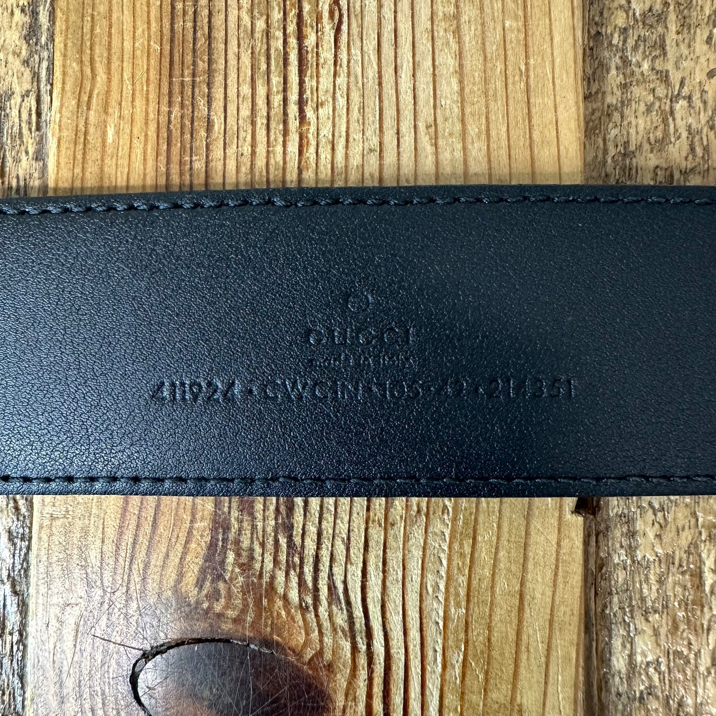 Gucci Black Embossed GG Monogram Belt Sz (105/42)