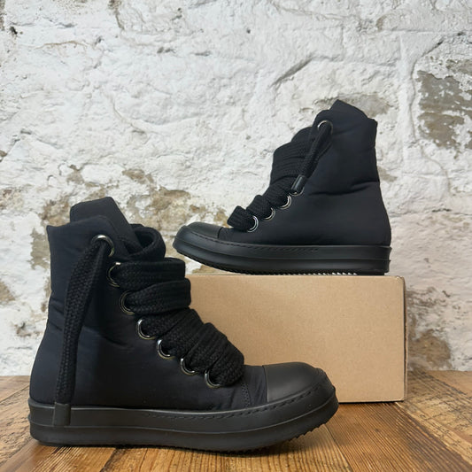 Rick Owens High Jumbo Lace Puffer Sneaker Black Sz 4.5 (36.5)