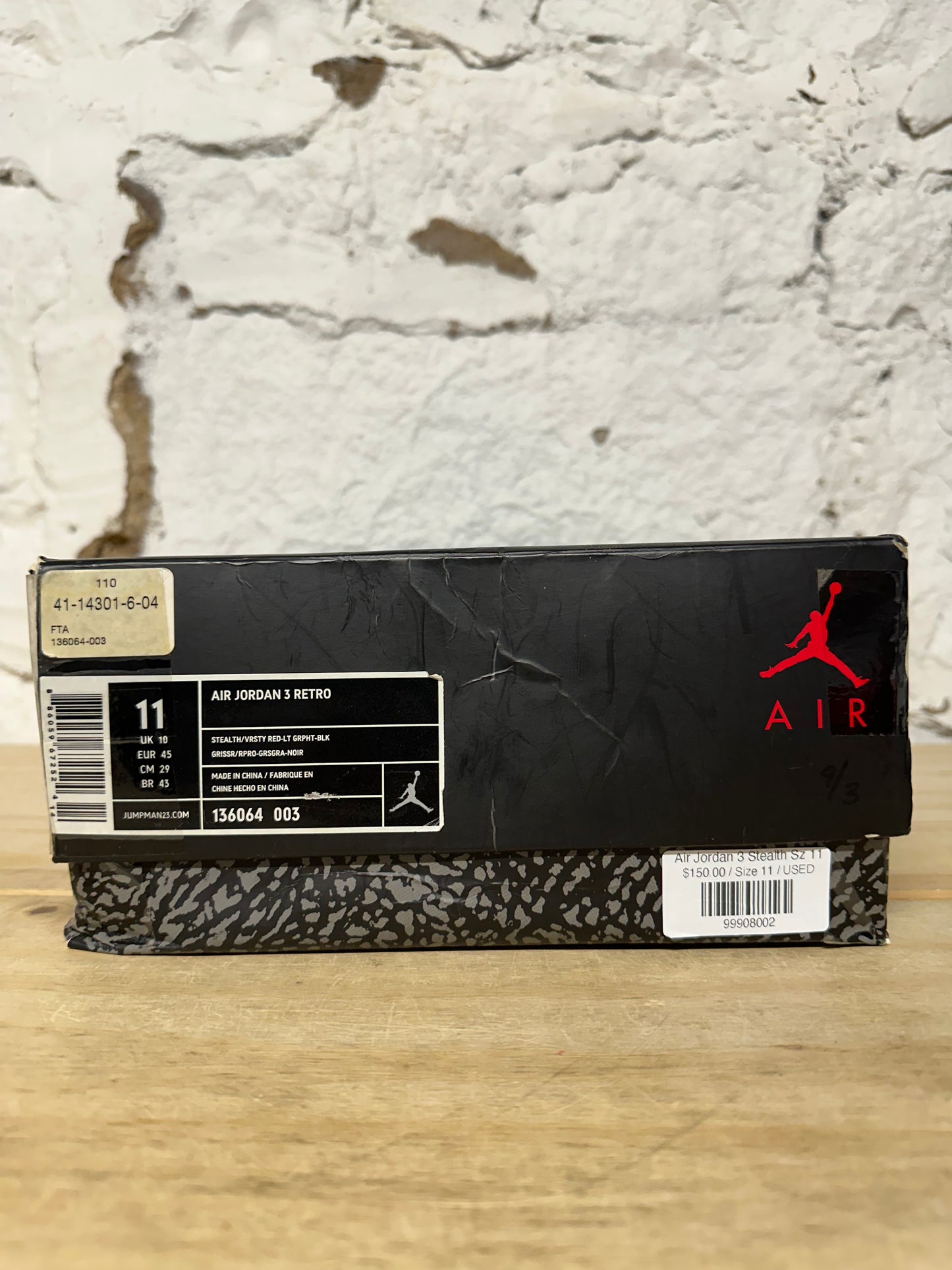 Air Jordan 3 Stealth Sz 11