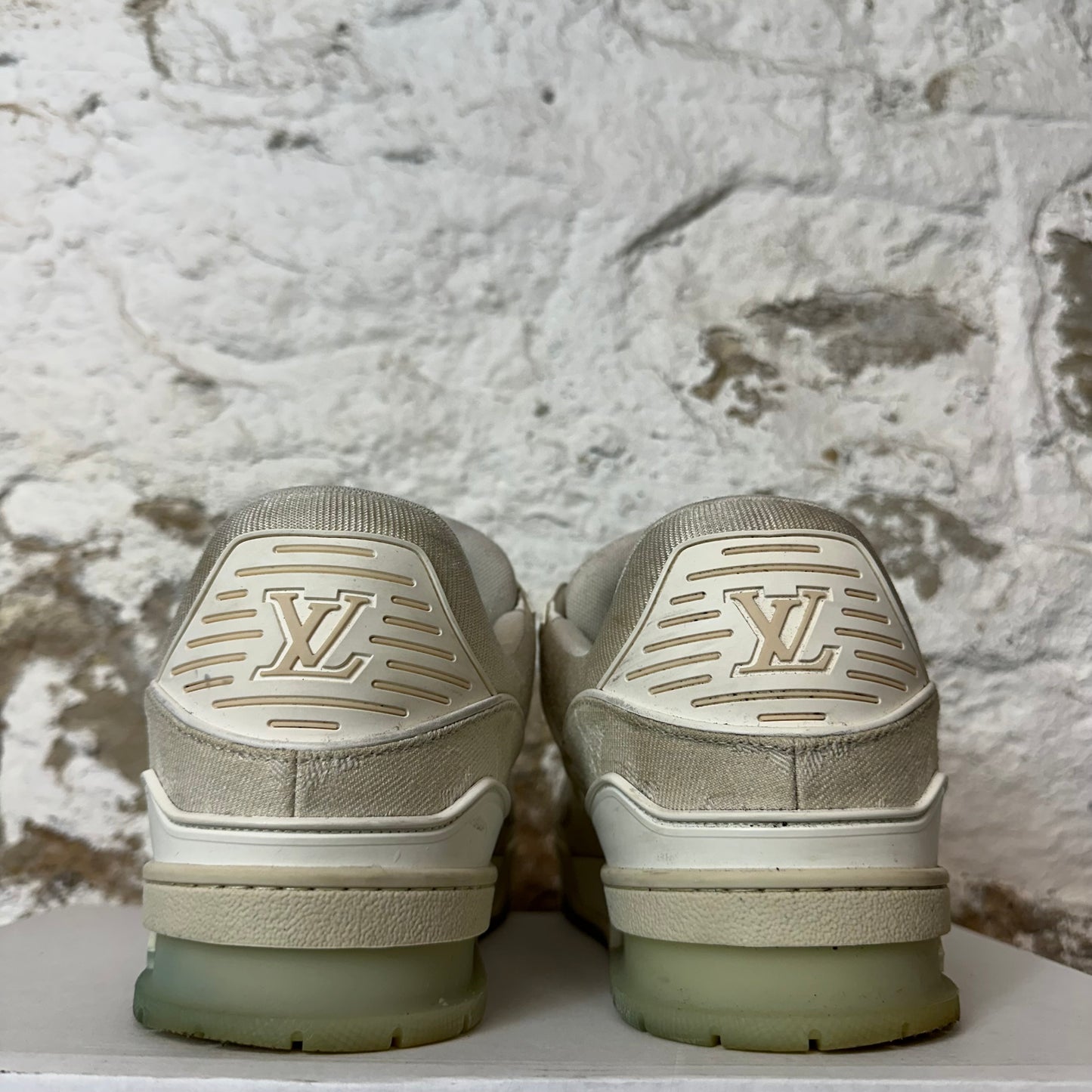 Louis Vuitton Beige Monogram Trainer Sneaker Sz 12 (10.5LV)
