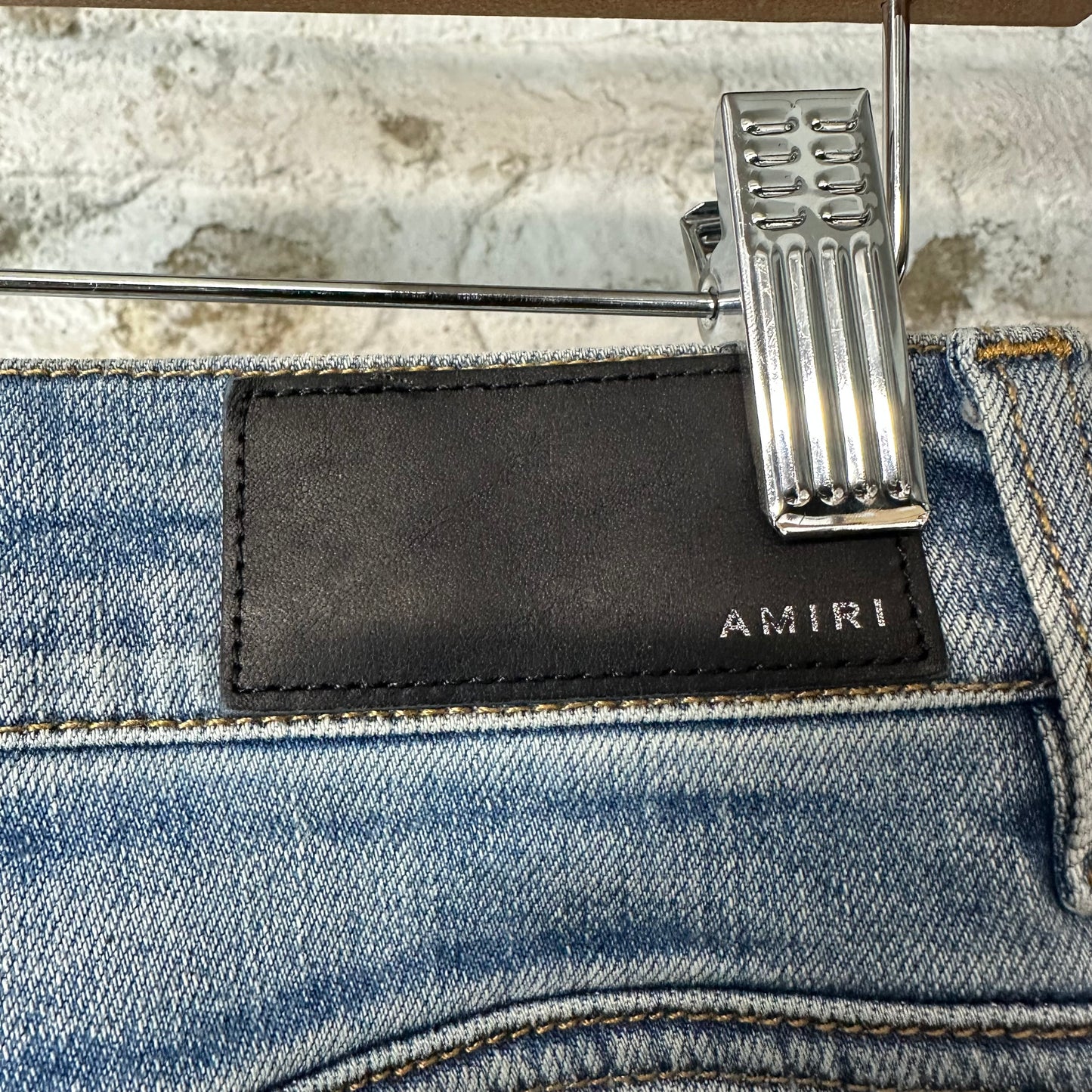 Amiri MX1 Biker Patch Blue Denim Jeans Sz 29