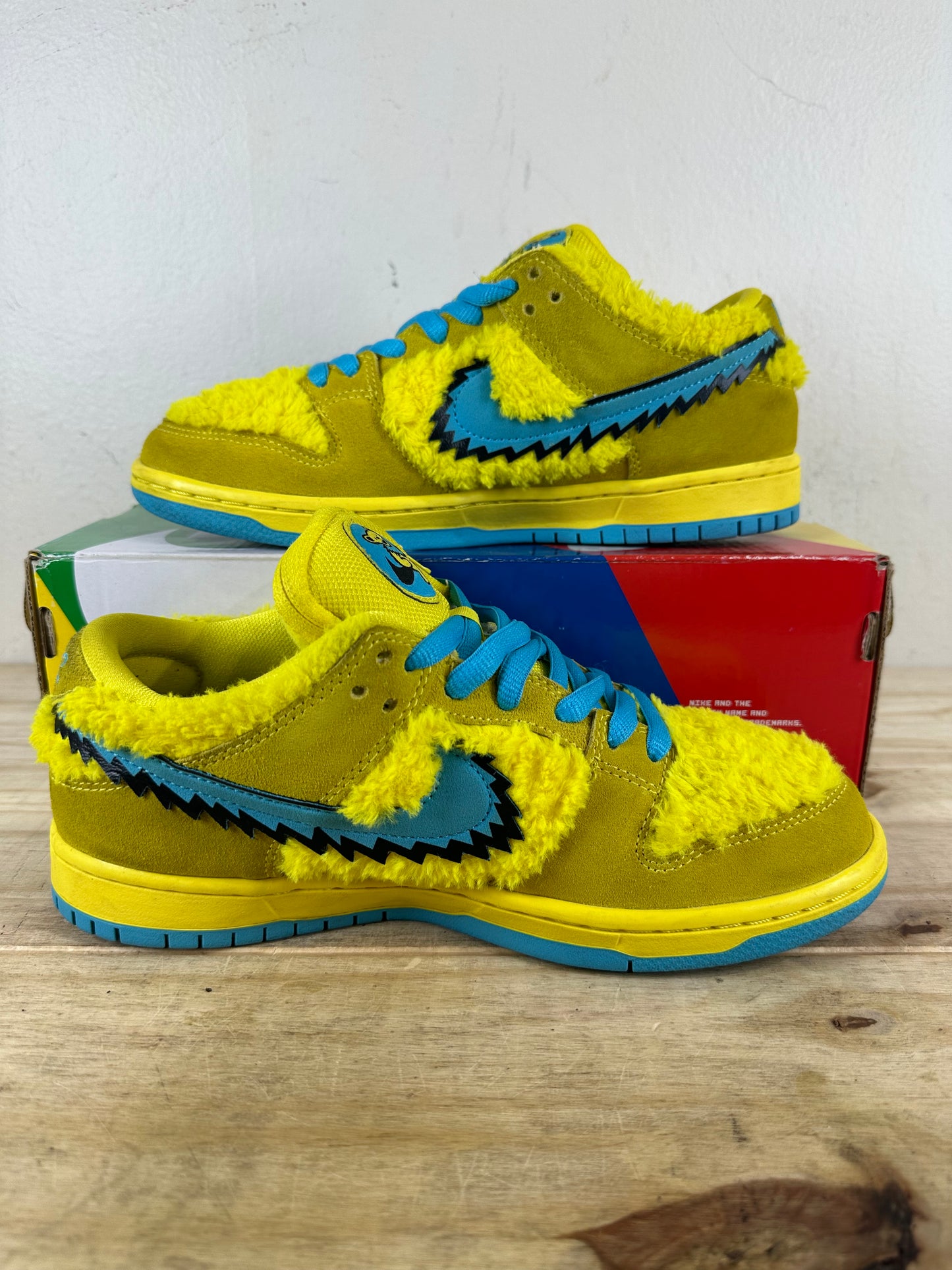 Nike SB Dunk Low Grateful Dead Bears Opti Yellow Sz 8