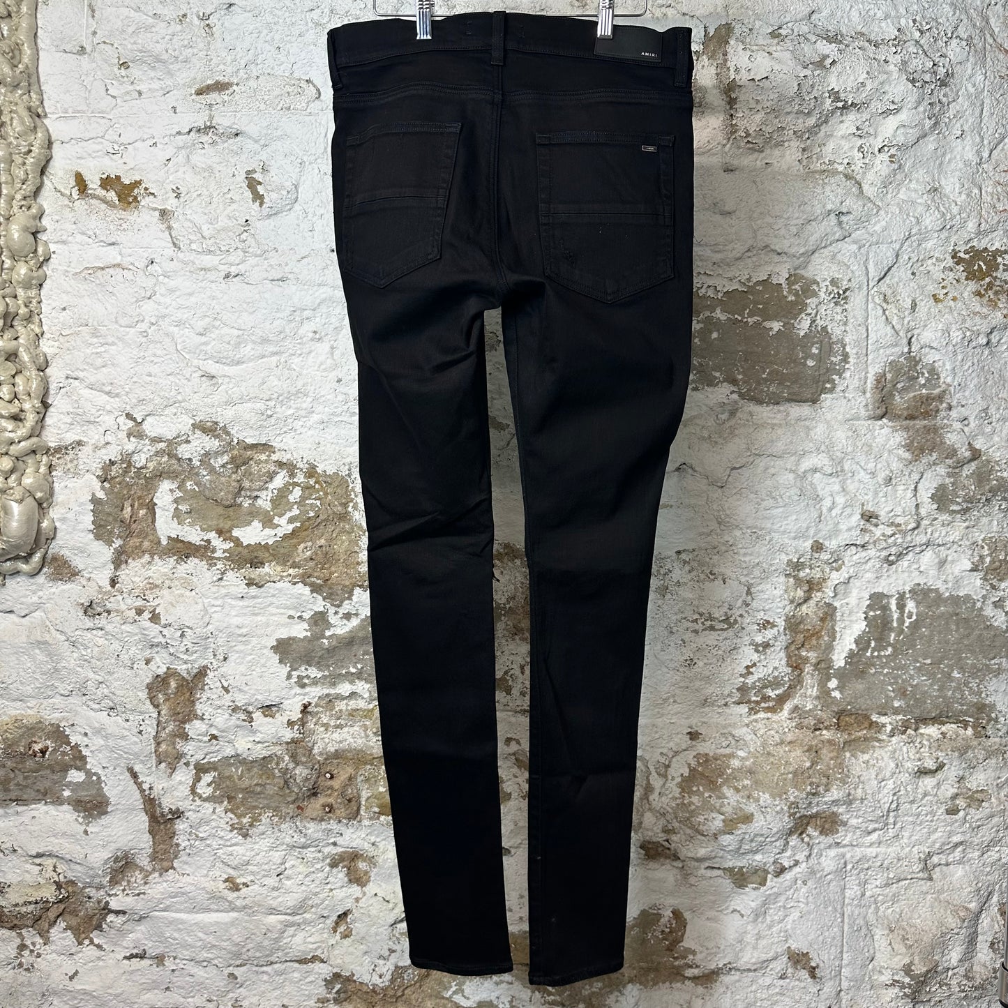 Amiri MX1 Brown Suede Black Denim Jeans Sz 33