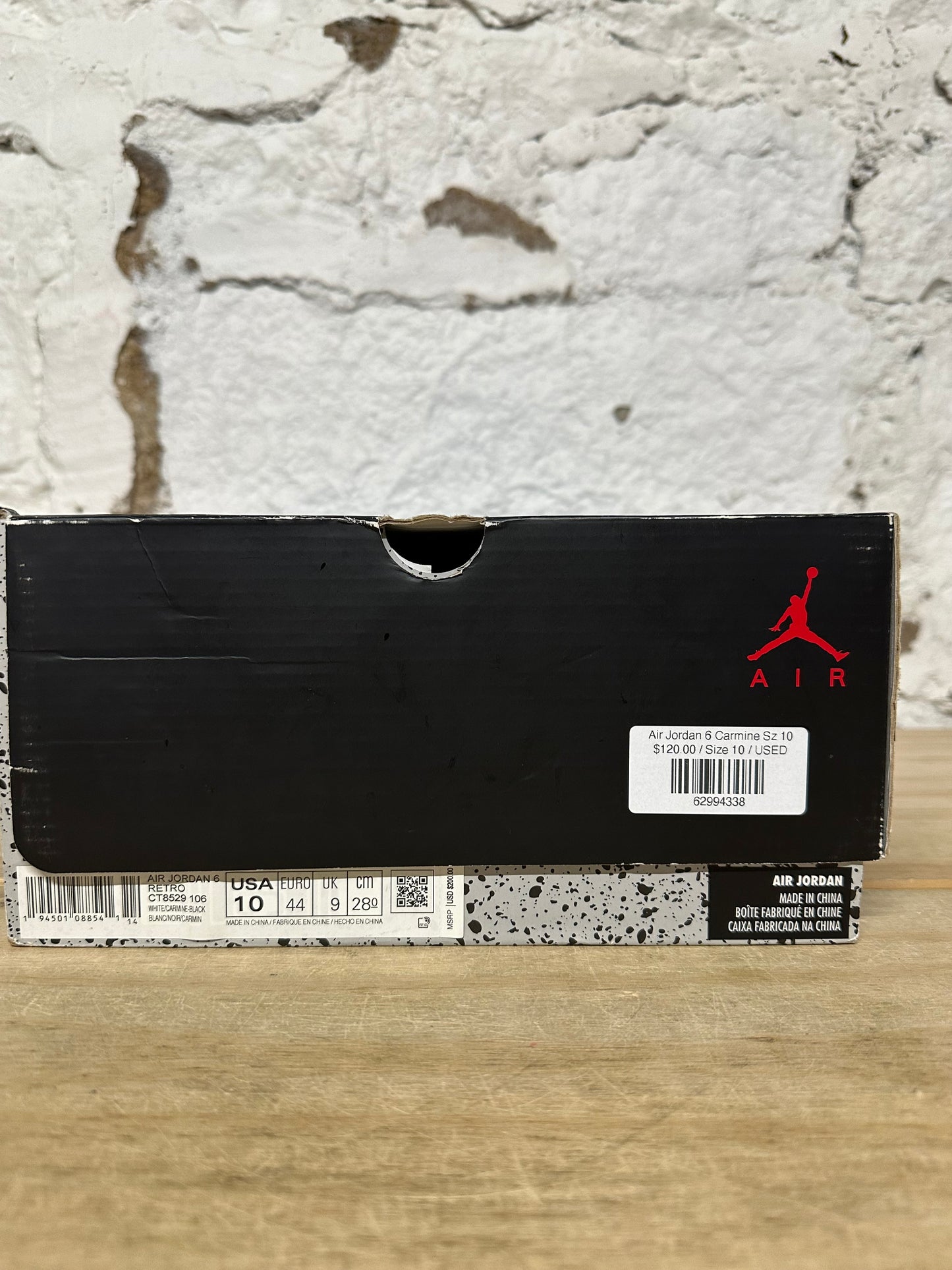 Air Jordan 6 Carmine Sz 10