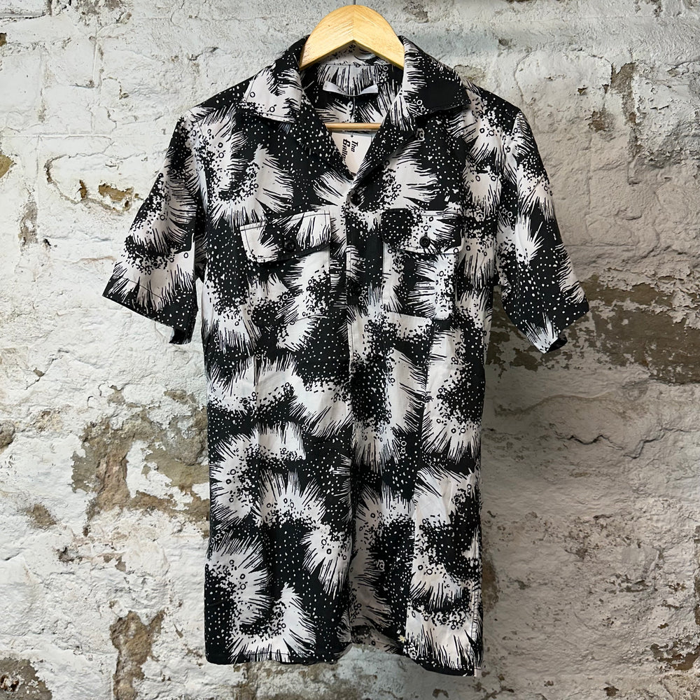 Givenchy Black White Floral Button Up Shirt Sz M