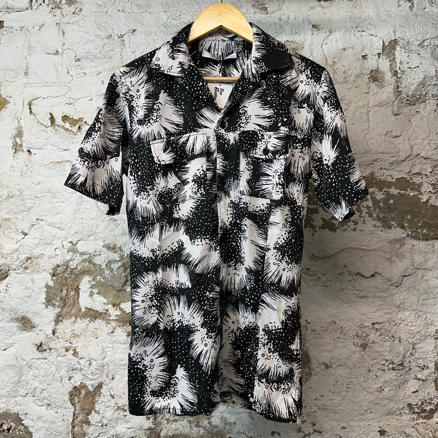 Givenchy Black White Floral Button Up Shirt Sz M