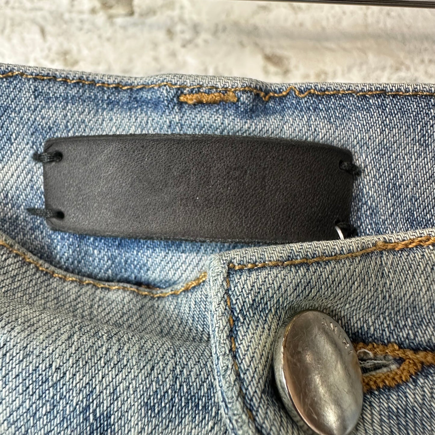 Amiri MX1 Black Paisley Thrasher Blue Denim Jeans Sz 30