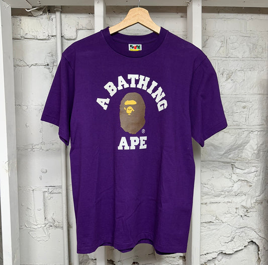 Bape Purple College T-Shirt Sz M DS