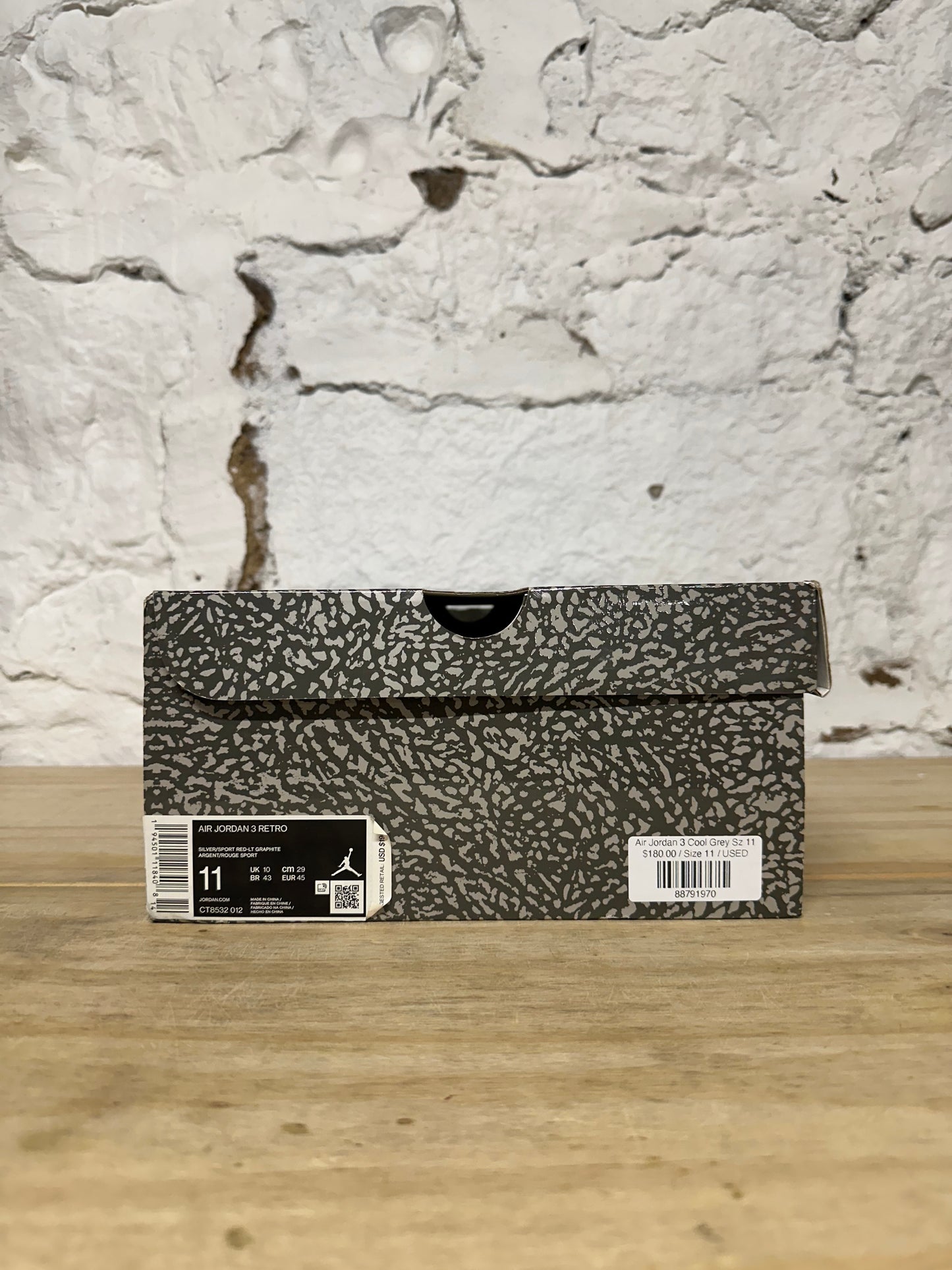 Air Jordan 3 Cool Grey Sz 11