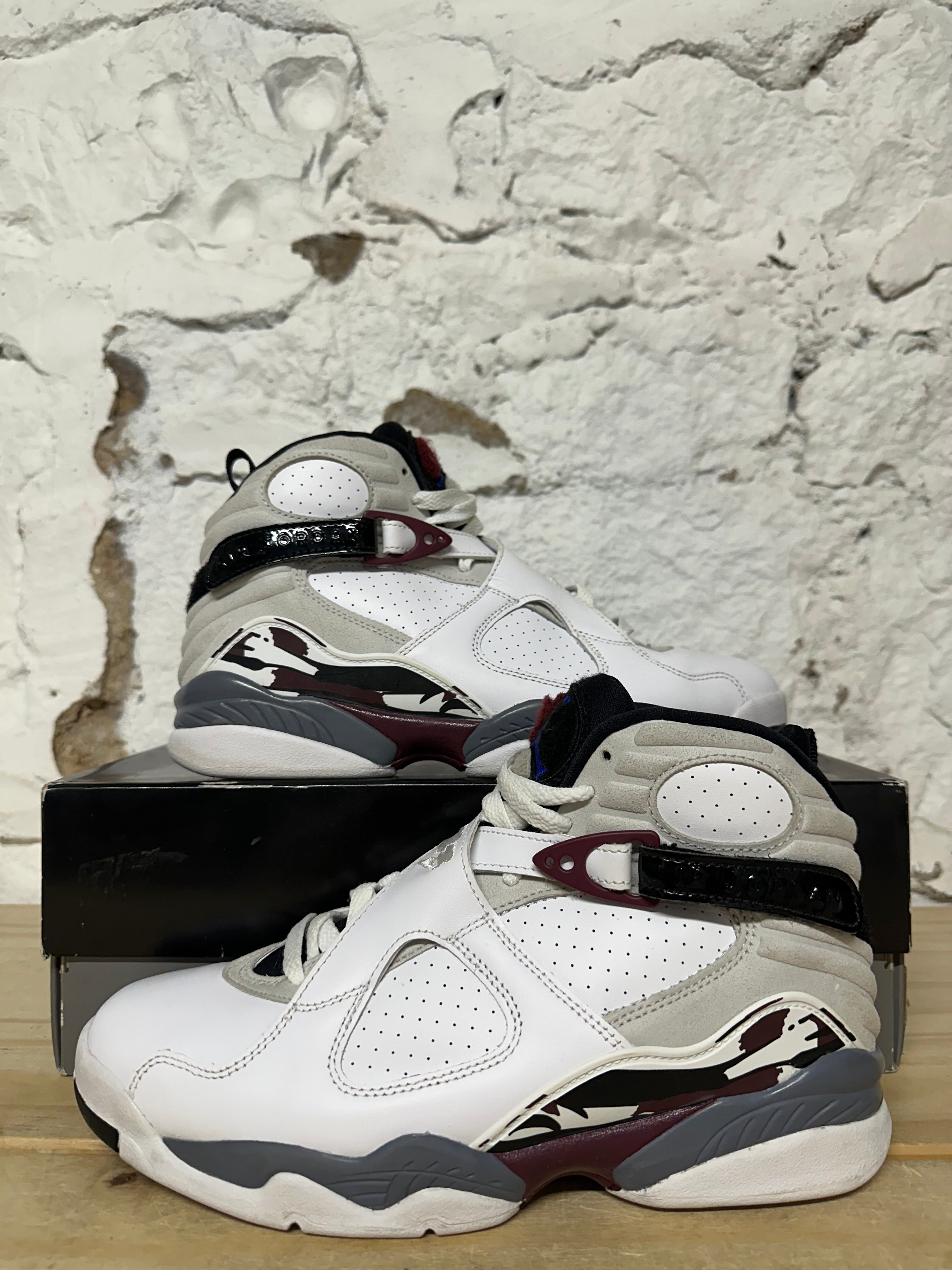 Air Jordan 8 White Burgundy Sz 7.5 (9W)