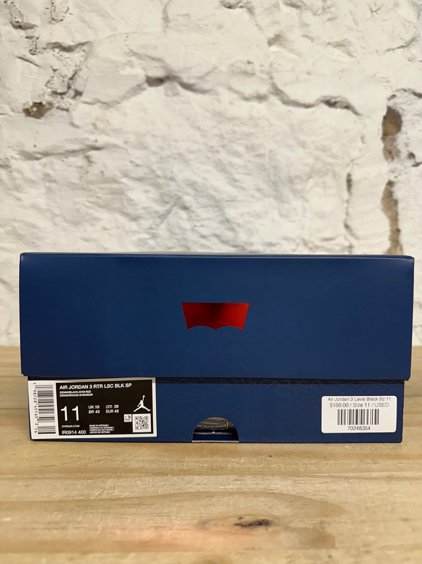 Air Jordan 3 Levis Black Sz 11