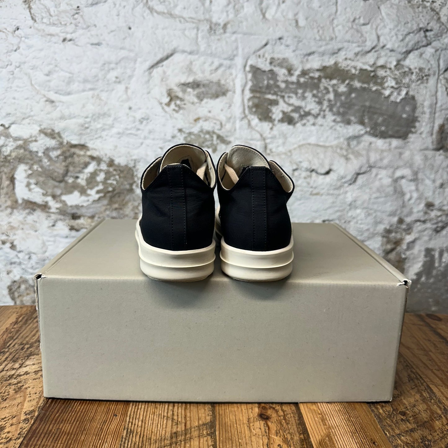 Rick Owens Black Leather Milk Sneaker Sz 5.5 (37.5)