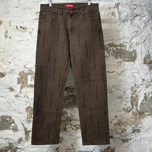 Supreme Jacquard Blackstar Brown Denim Jeans 30