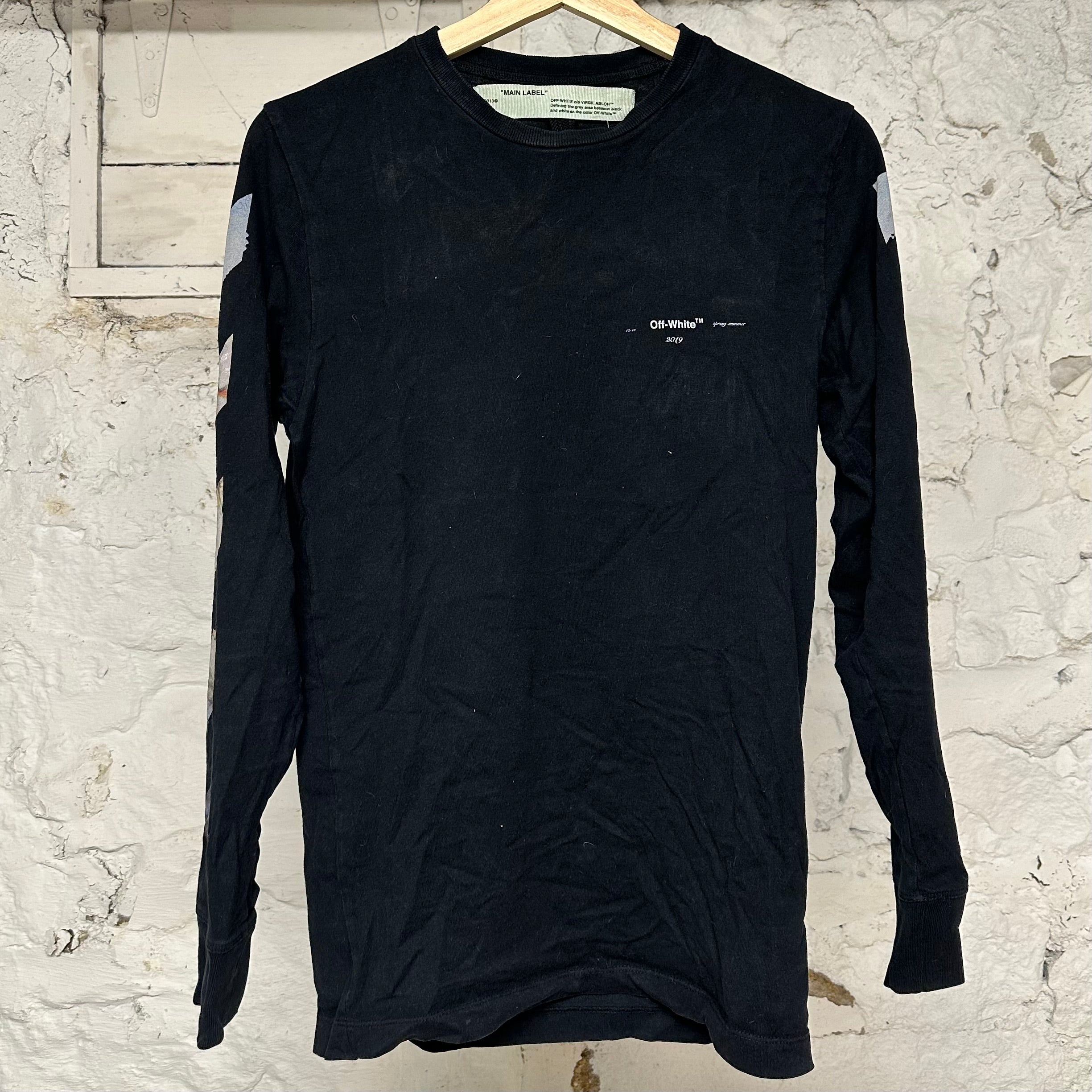 Off White Paintings Black L/S T-Shirt Sz XXS