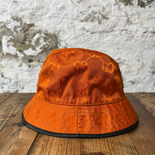 Gucci Orange Monogram Bucket Hat