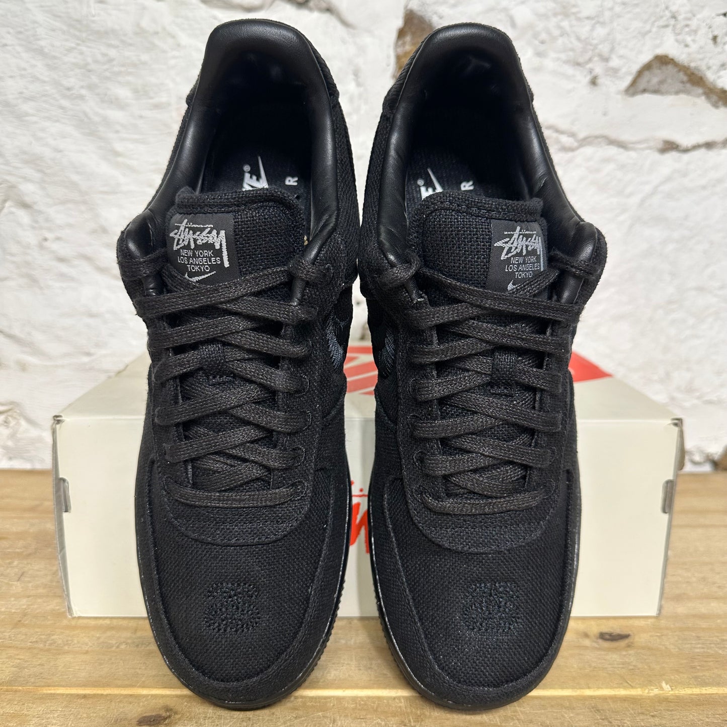 Nike Air Force 1 Low Stussy Black Sz 10.5