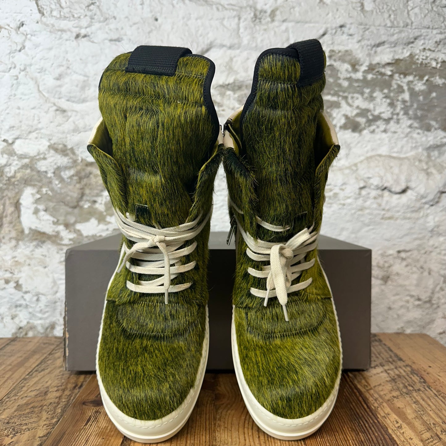 Rick Owens High Geobasket Pony Hair Acid Melange Mik Sneaker Sz 12 (45)