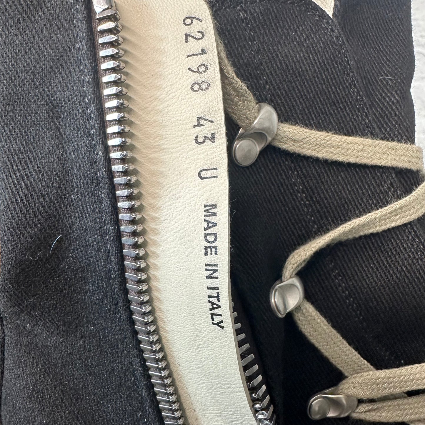 Rick Owens High Hexa Lace Black Milk Sneaker Sz 10 (43)