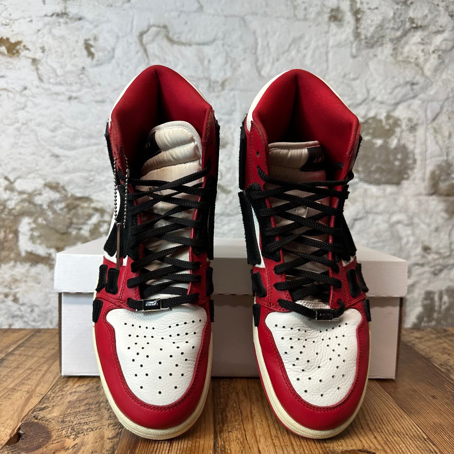 Amiri High Black Skeleton Red White Sneaker Sz 9 (42)