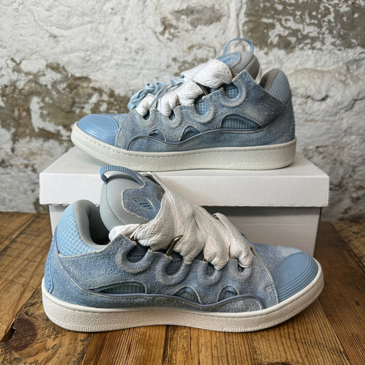 Lanvin Curb White Lace Blue Denim Sneaker Sz 10 (43)