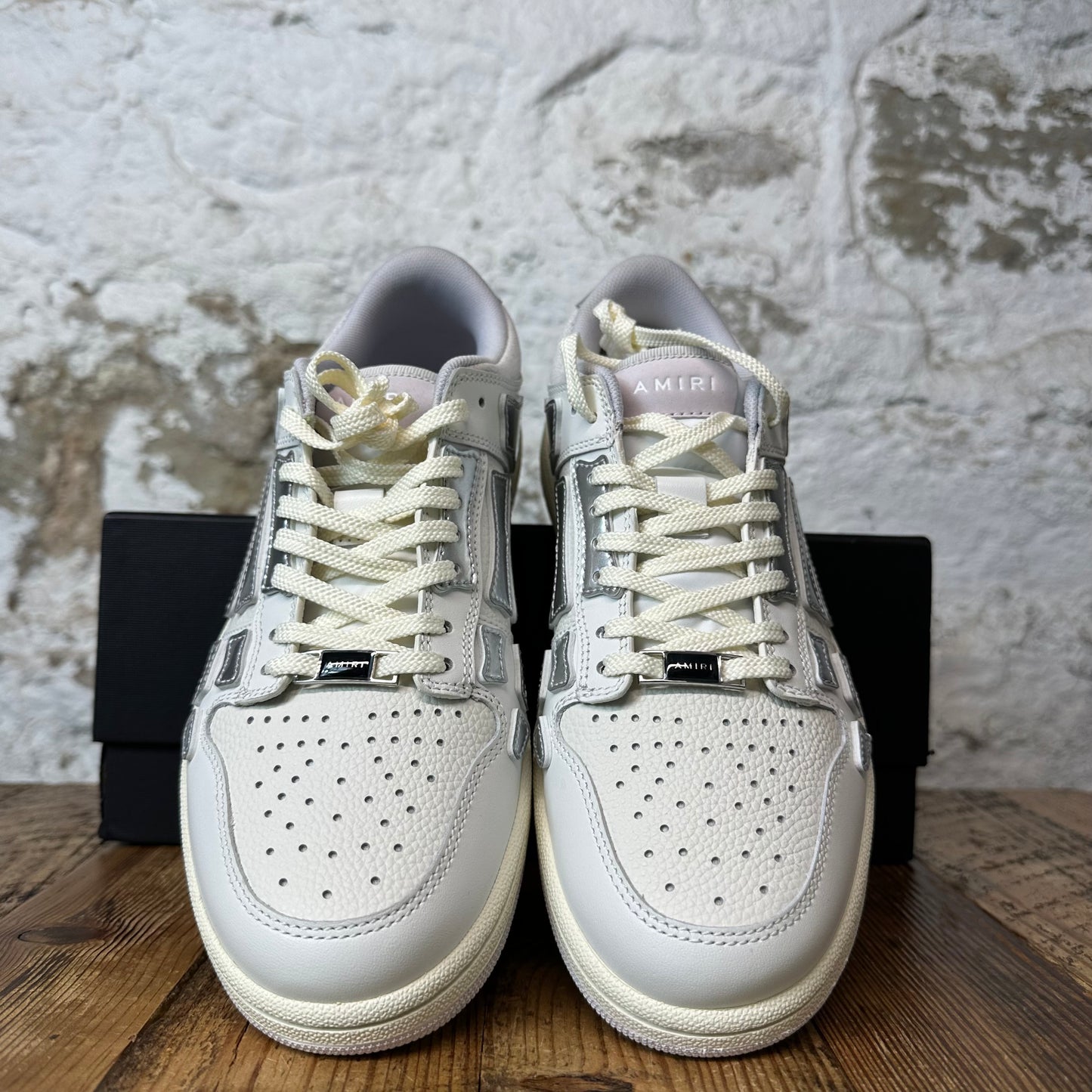 Amiri Silver Skeleton White Cream Sneaker Sz 6.5 (39) DS