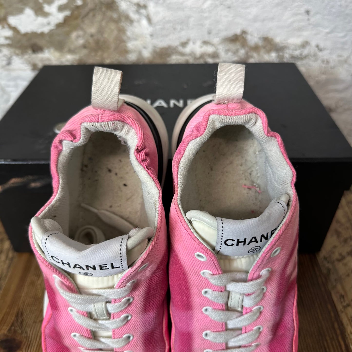 Chanel Gradient Pink Trainer Sneaker Sz 5.5 (37.5)