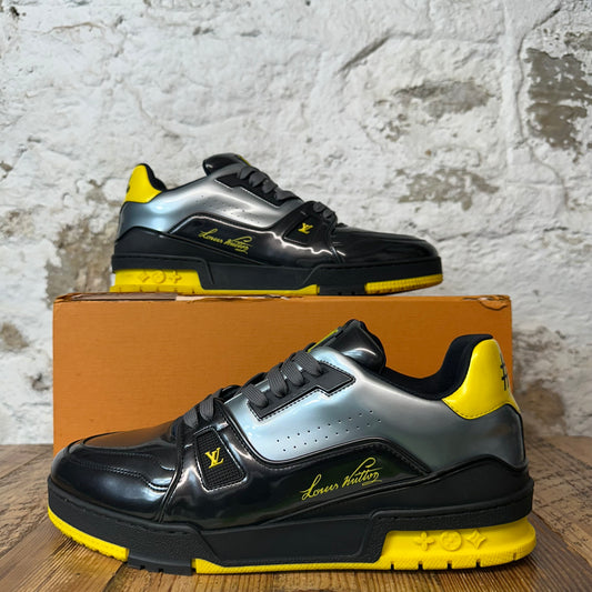 Louis Vuitton Black Grey Yellow Trainer Sneaker Sz 10 (8.5LV)